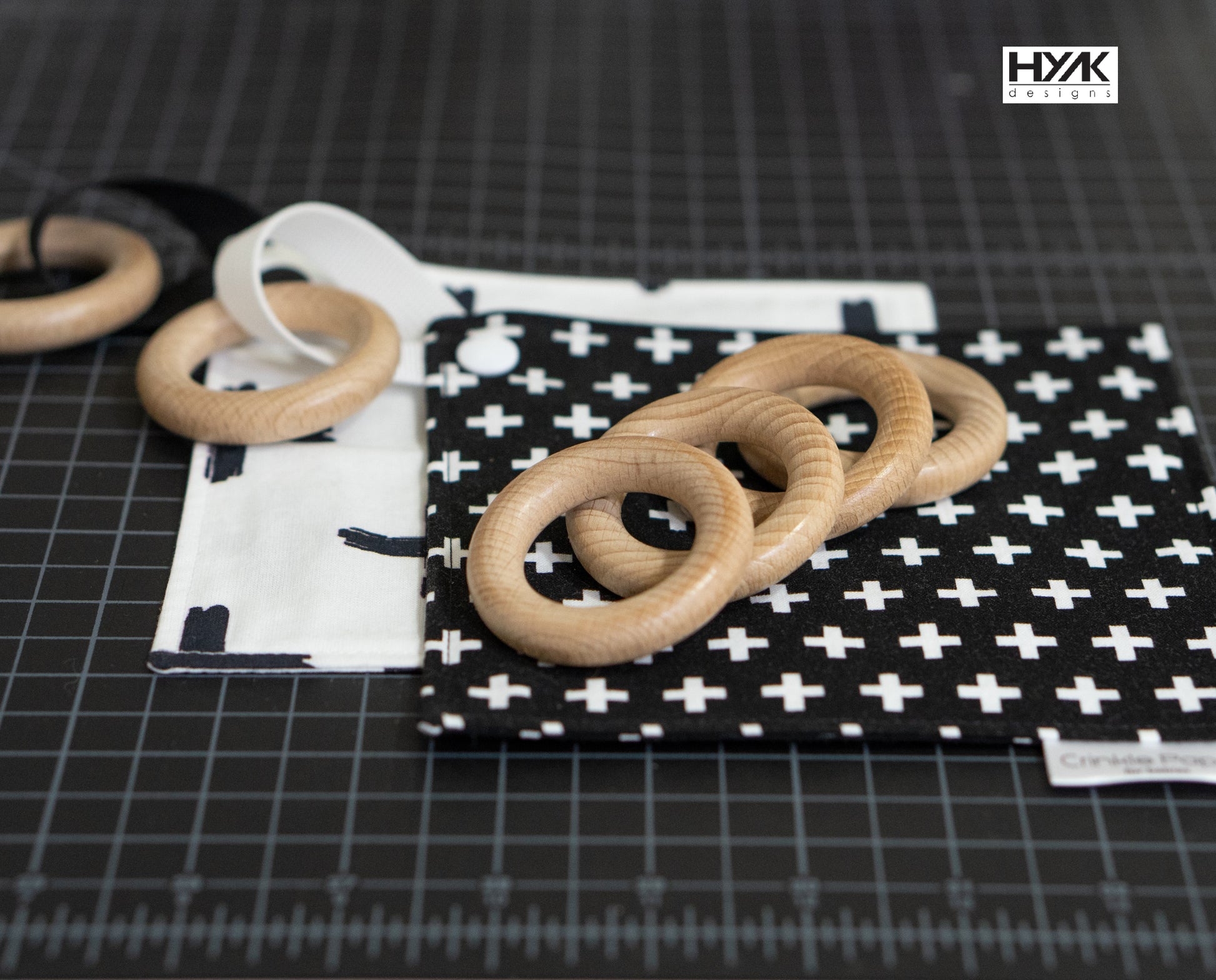 DIY craft wooden ring, 70mm, for sensory play, toy making, and macrame.